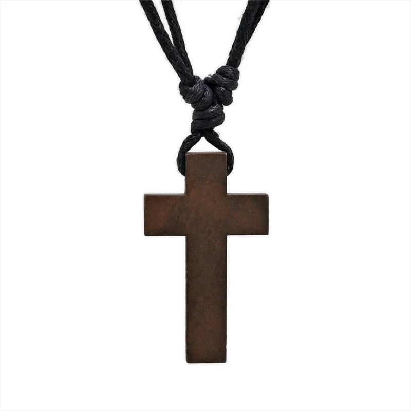 Vintage Wood Cross Leather Necklace, Used By God, Used By God Clothing, Christian Apparel, Christian Bracelets, Christian Necklace, Christian Jewelry, Christian Gift, Wood Bracelet, Cross Bracelet, Christian Prayer Beads, Religious Gift, Prayer Bracelet, Prayer Beds, Cross Necklace, Cros Crucifix Necklace, Men's Bracelet, Women's Bracelet, Men's Necklace, Women's Necklace, Elevated Faith, String Bracelets, black cross