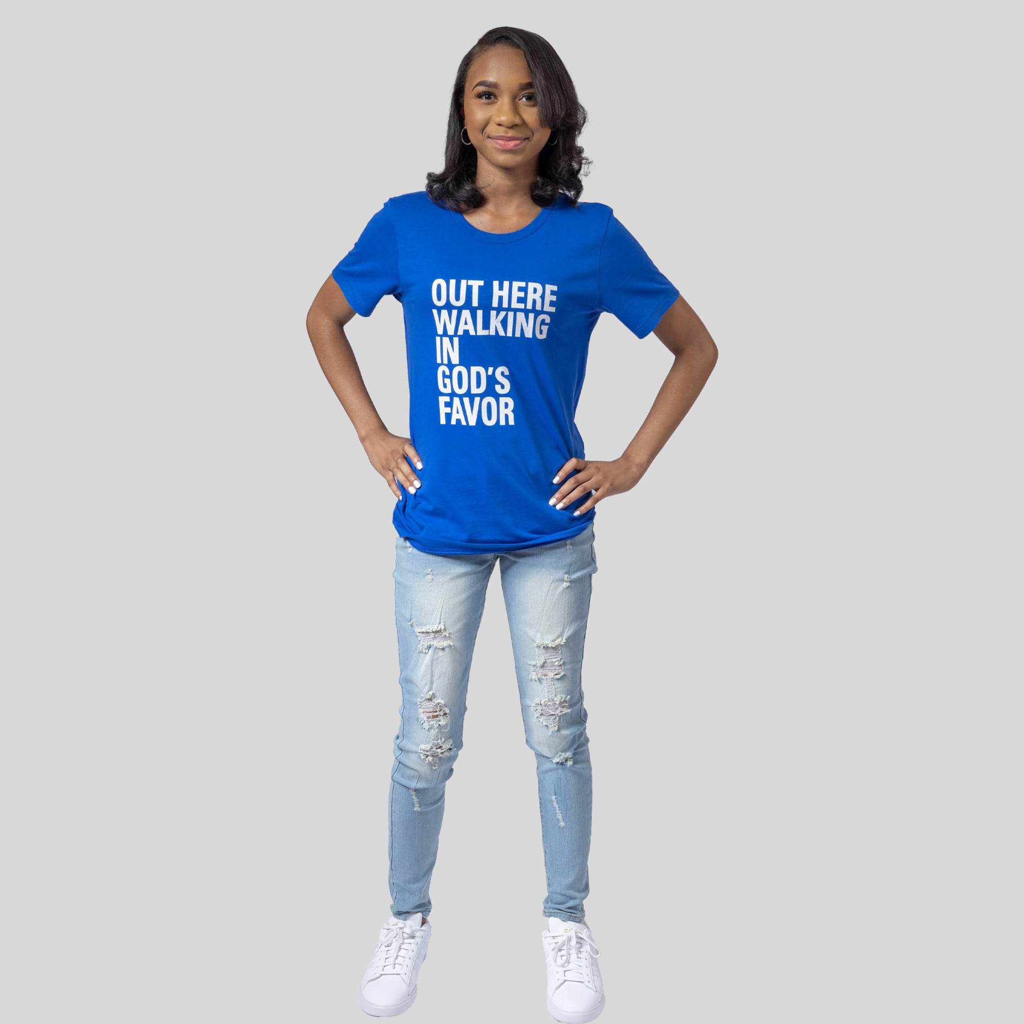 Walking In God's Favor Original Tee (Blue)