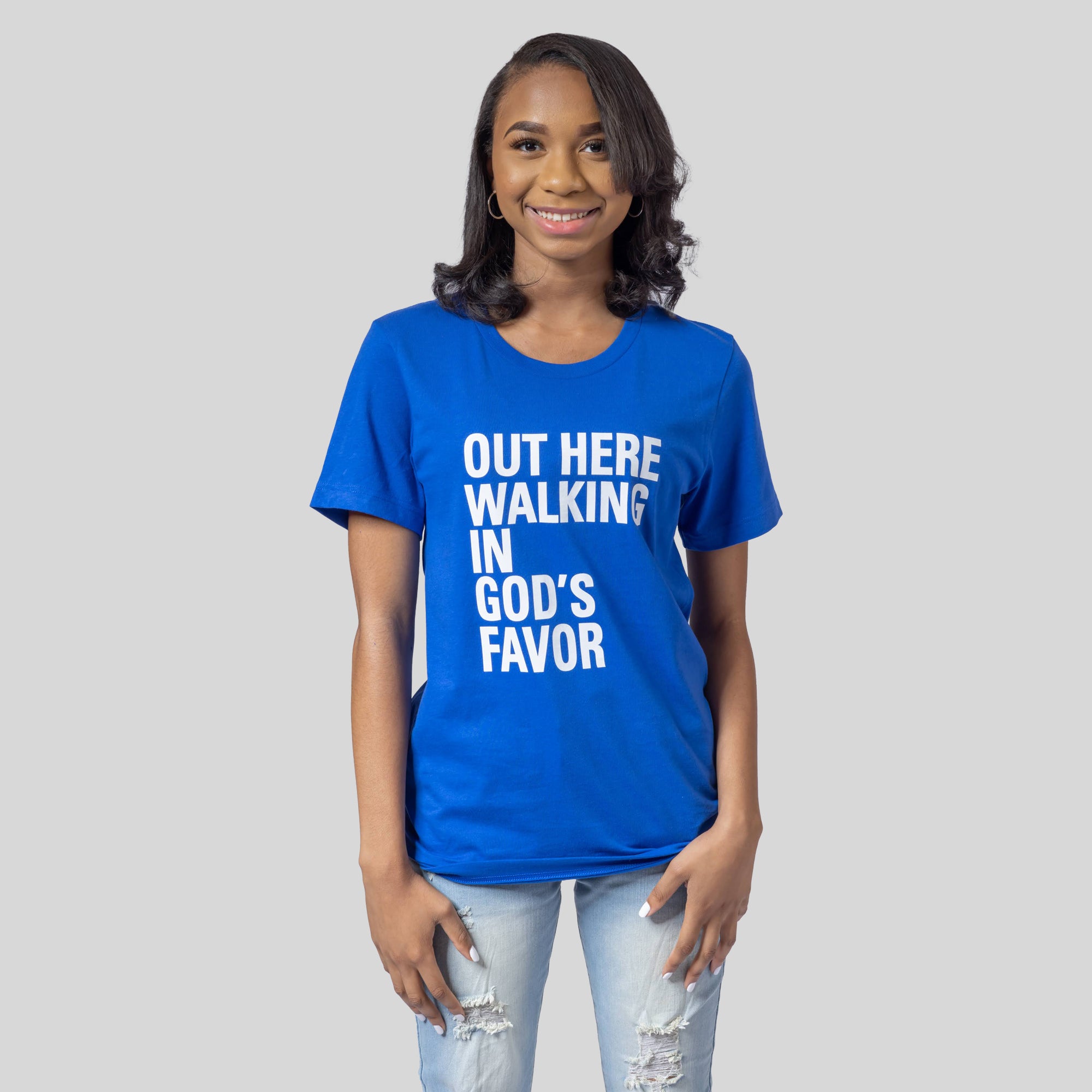 Walking In God's Favor Original Tee (Blue)