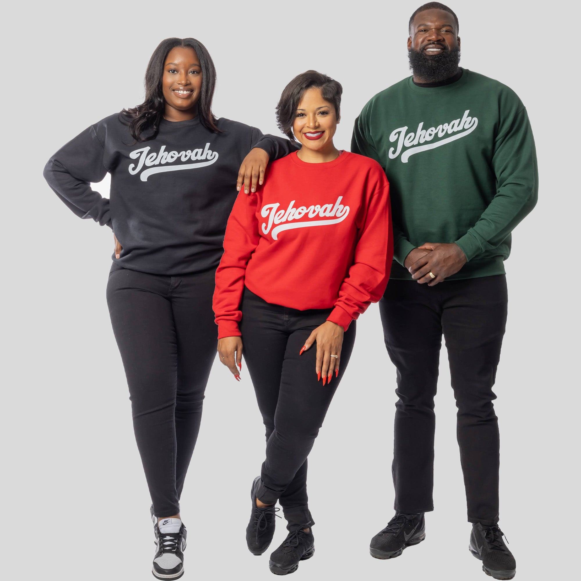 3 Crewneck Bundle Jehovah (Emerald/Red/Eternal)