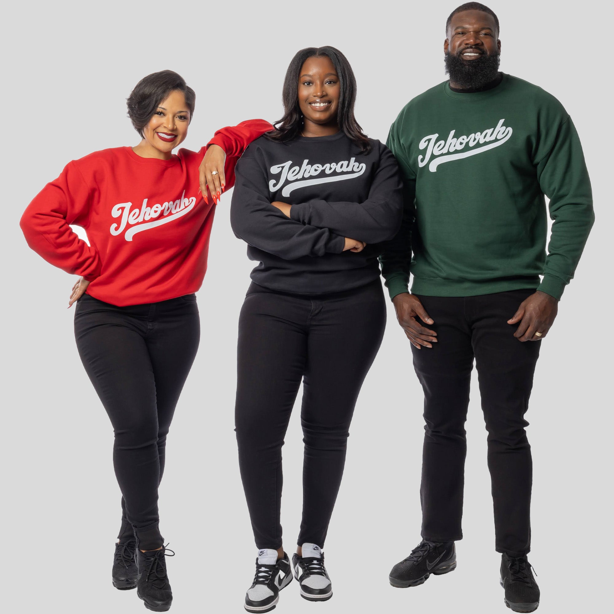 3 Crewneck Bundle Jehovah (Emerald/Red/Eternal)