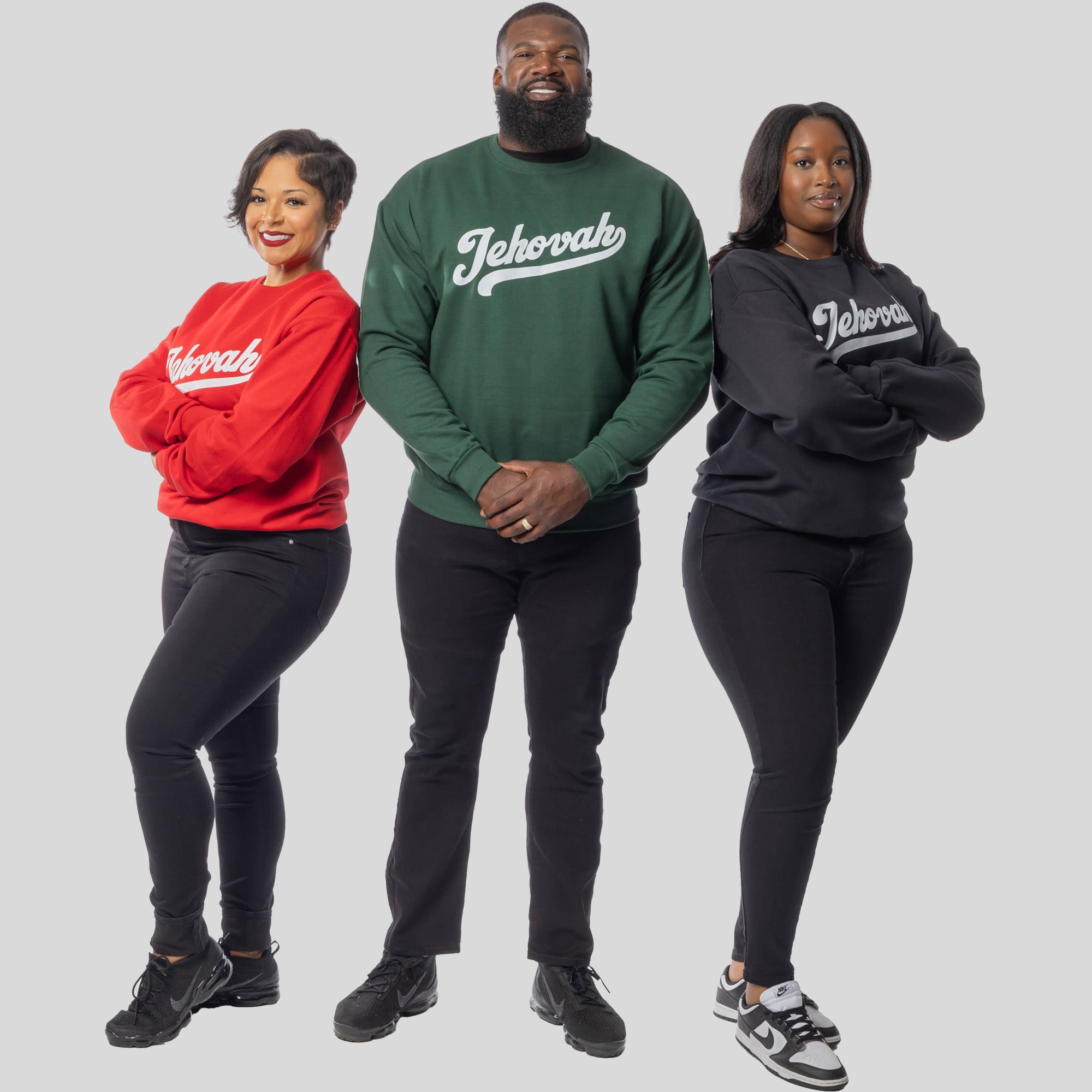 3 Crewneck Bundle Jehovah (Emerald/Red/Eternal)